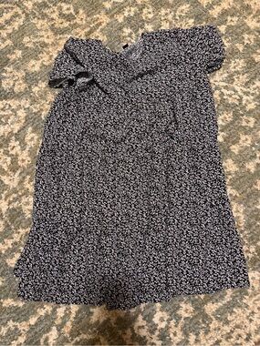 SHEIN Black and White Floral Short Sleeve Casual Dress